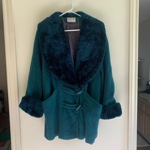 Mario De Pinto Elegant Vintage Faux Fur Jacket - L